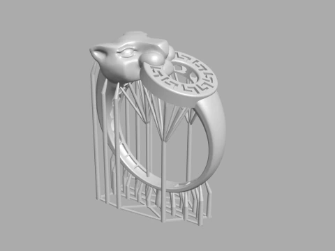 Panther Ring Versace Lightweight 3D Print Model