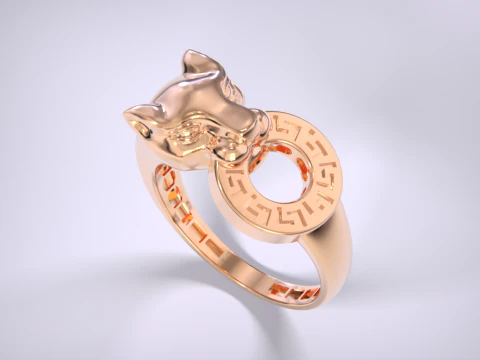 Panther Ring Versace Lightweight 3D Print Model