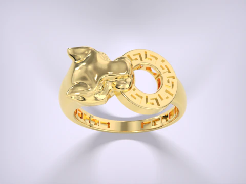 Panther Ring Versace Lightweight 3D Print Model