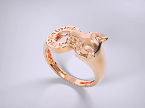 Panther Ring Versace Lightweight 3D Print Model