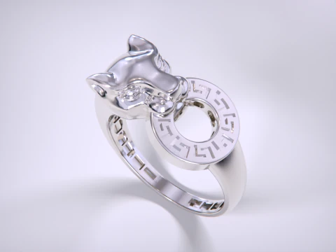 Panther Ring Versace Lightweight 3D Print Model