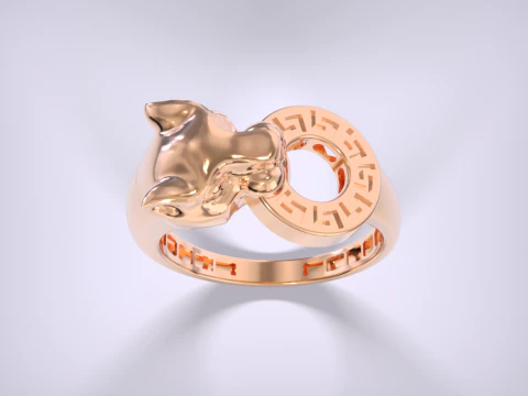Panther Ring Versace Lightweight 3D Print Model