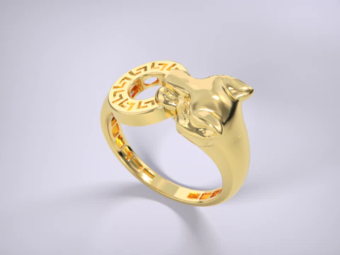 Panther Ring Versace Lightweight 3D Print Model