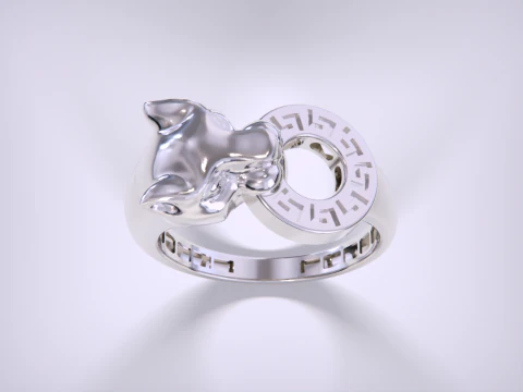 Panther Ring Versace Lightweight 3D Print Model