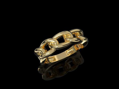 Cuban Chain Ring 3D Baskı Modeli