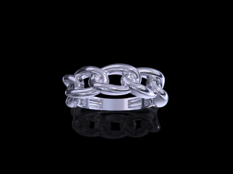 Cuban Chain Ring 3D Print Model