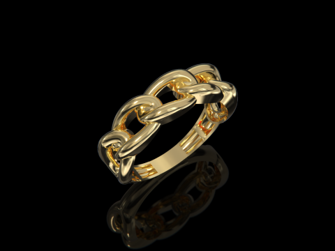 Cuban Chain Ring Modelo de Impressão 3D