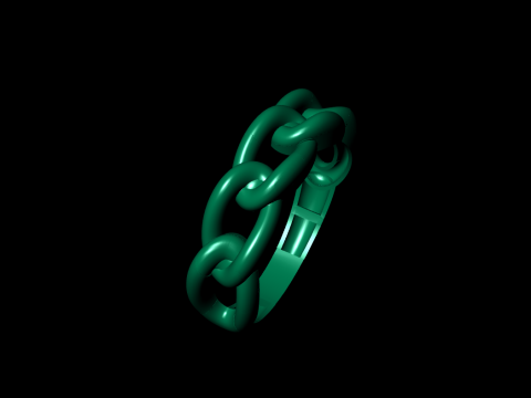 Cuban Chain Ring Modelo de Impressão 3D