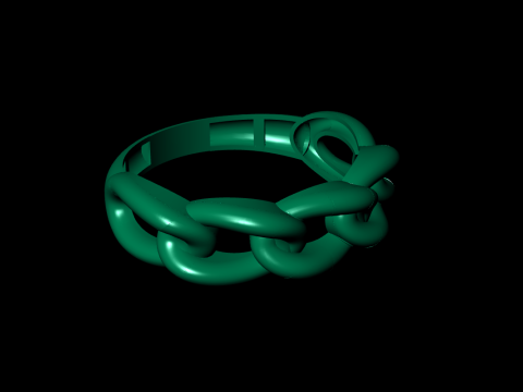 Cuban Chain Ring Modelo de Impressão 3D