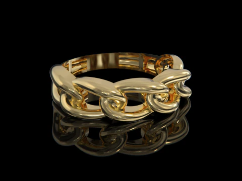 Cuban Chain Ring 3D Print Model