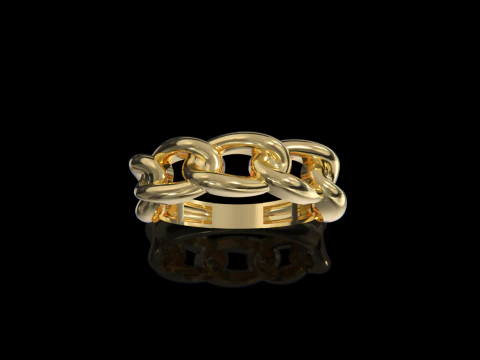Cuban Chain Ring 3D Print Model