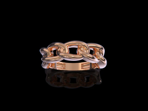 Cuban Chain Ring 3D Print Model