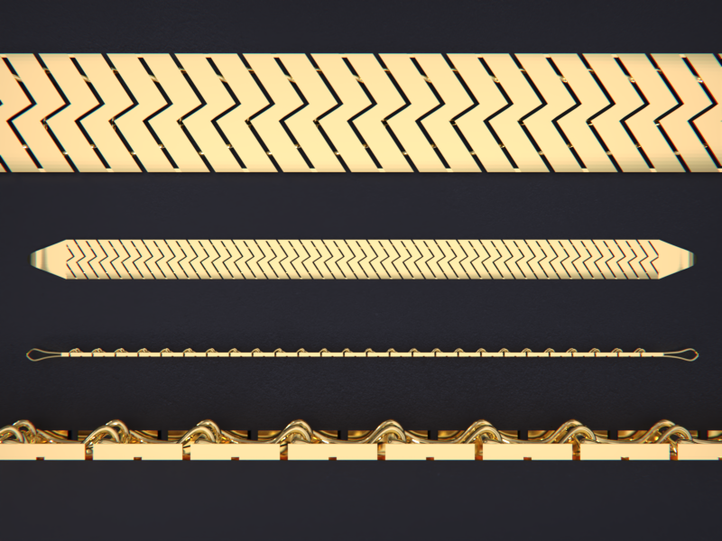 Gold Chain Bracelet-10MM 3D-Druckmodell .c4d .max .obj .3ds .fbx .stl .blend