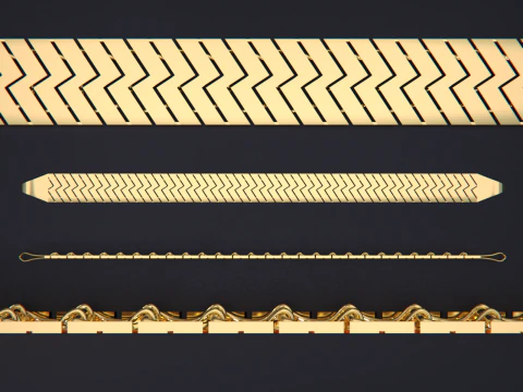 Pulsera de cadena de oro-10MM Modelo de impresión 3D