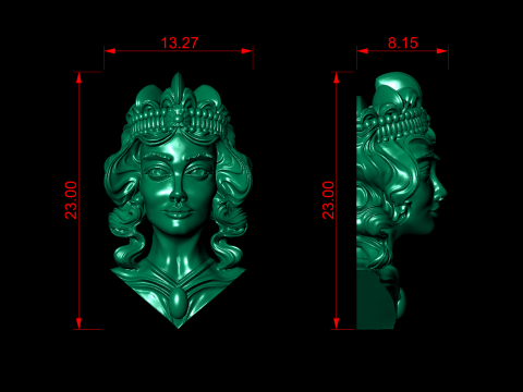 Lady Face Pendant Modelo de Impressão 3D