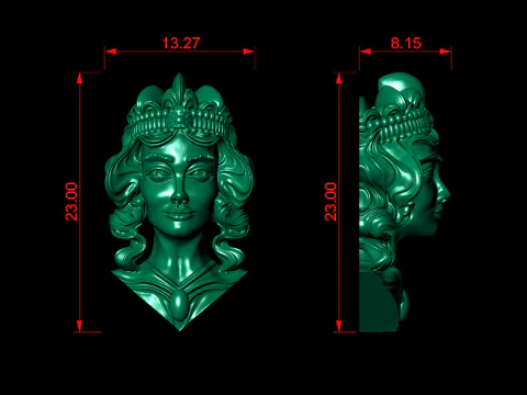 Lady Face Pendant 3D Print Model