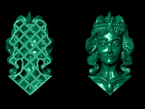 Lady Face Pendant 3D Print Model