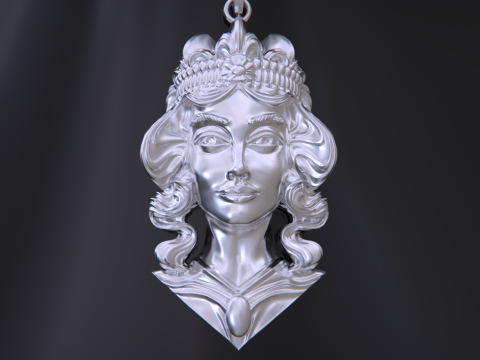 Lady Face Pendant Modelo de Impressão 3D