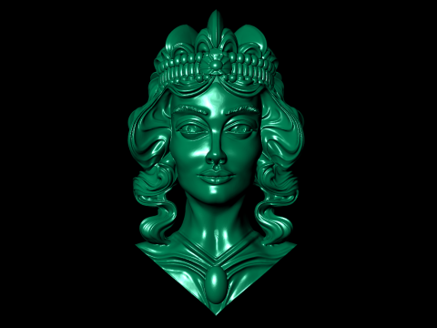 Lady Face Pendant Modelo de Impressão 3D