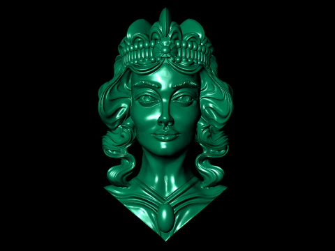 Lady Face Pendant 3D Print Model