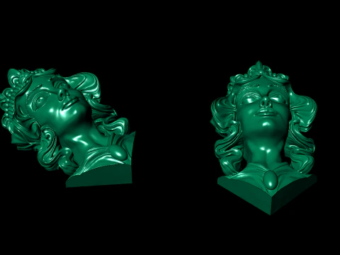 Lady Face Pendant 3D Print Model