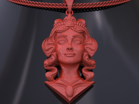 Lady Face Pendant Modelo de Impressão 3D
