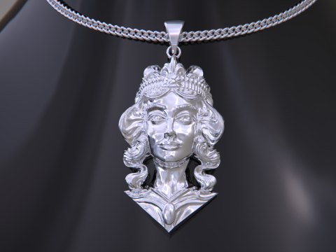 Lady Face Pendant Modelo de Impressão 3D