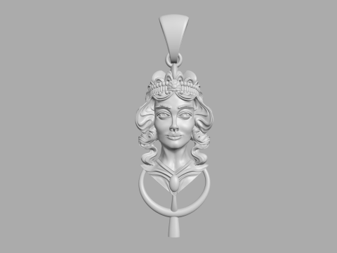 Lady Face Pendant Modelo de Impressão 3D