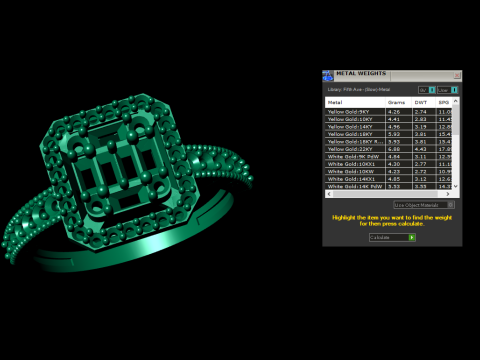Emerald Cut Ring - Wax Modelo de Impressão 3D