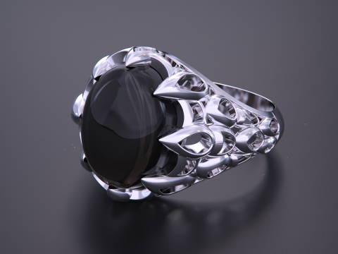 Oval stone ring 3D-Druckmodell