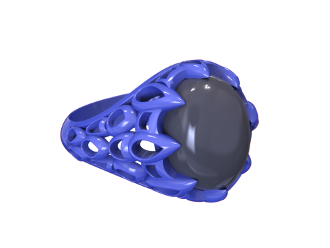 Oval stone ring 3D प्रिंट मॉडल