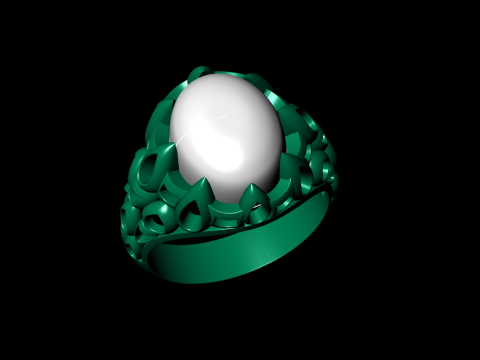 Oval stone ring 3D प्रिंट मॉडल