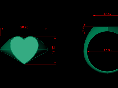 Heart Ring Modelo de Impressão 3D