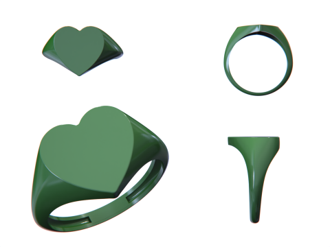 Heart Ring Modelo de Impressão 3D