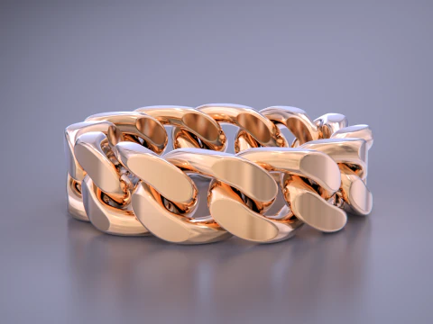 Moveable Cuban Link Ring-15 files 3D Print Model