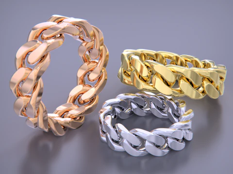 Moveable Cuban Link Ring-15 files 3D Print Model