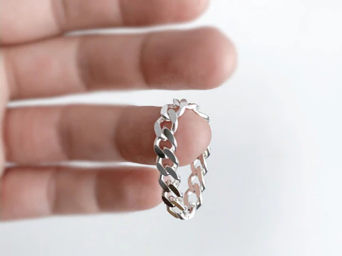 Moveable Cuban Link Ring-15 files 3D Print Model