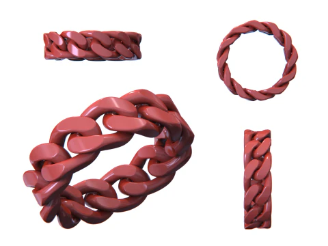 Moveable Cuban Link Ring-15 files 3D Print Model