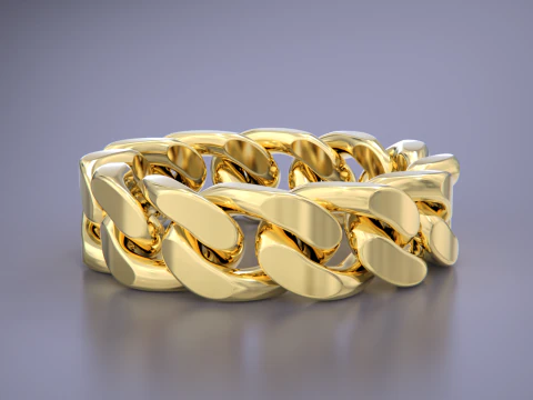Moveable Cuban Link Ring-15 files 3D Print Model