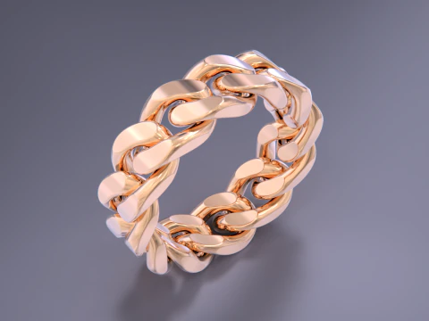 Moveable Cuban Link Ring-15 files 3D Print Model