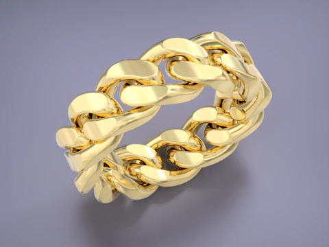 Moveable Cuban Link Ring-15 files 3D Print Model