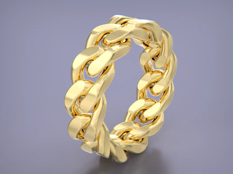 Moveable Cuban Link Ring-15 files 3D Print Model