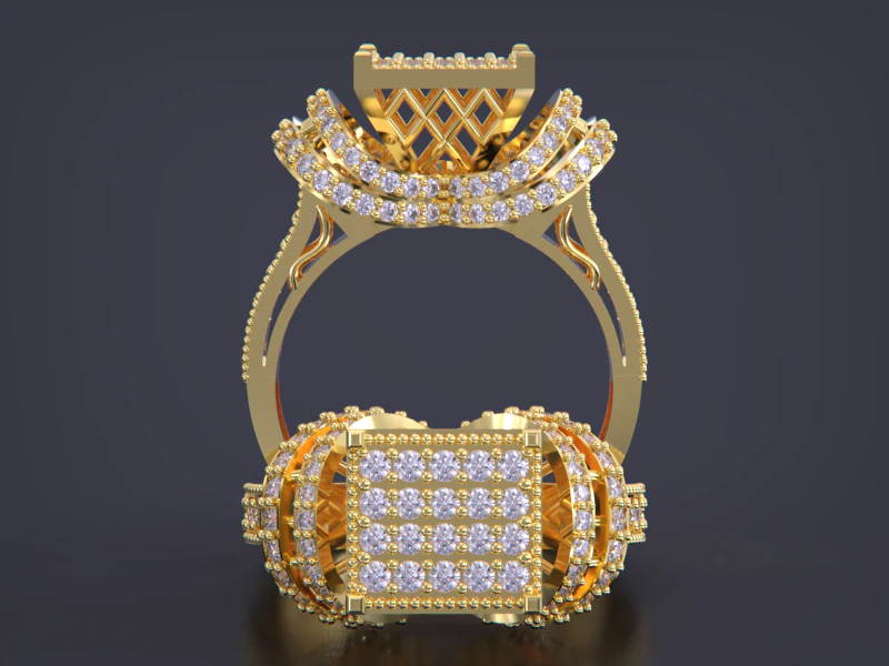 Ювелірна каблучка 3D Принт Модель .c4d .max .obj .3ds .fbx .stl .blend 