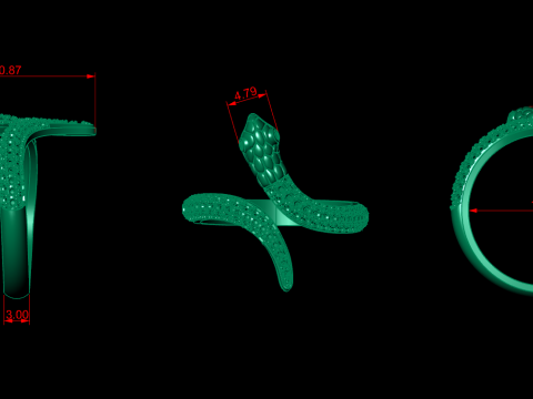 Snake Jewelry Ring 3D Print Model