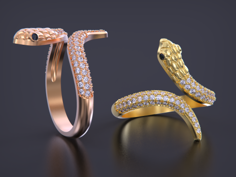 Snake Jewelry Ring 3D Print Model