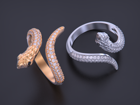 Snake Jewelry Ring 3D Print Model