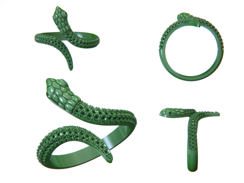Snake Jewelry Ring 3D Print Model