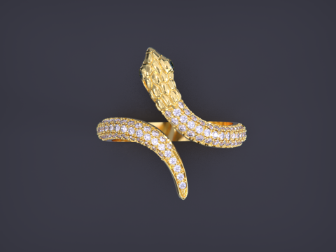 Snake Jewelry Ring 3D Print Model