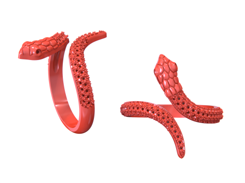 Snake Jewelry Ring 3D Print Model