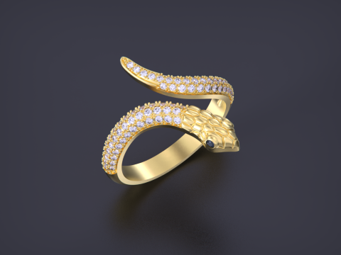 Snake Jewelry Ring 3D Print Model